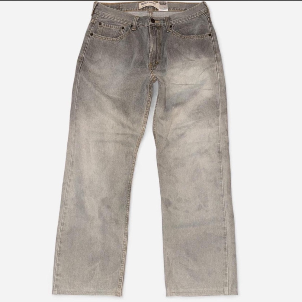 Men's Light Gray Straight-Leg Jeans
